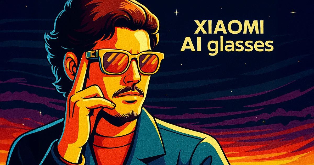 Mann trägt Xiaomi AI Glasses